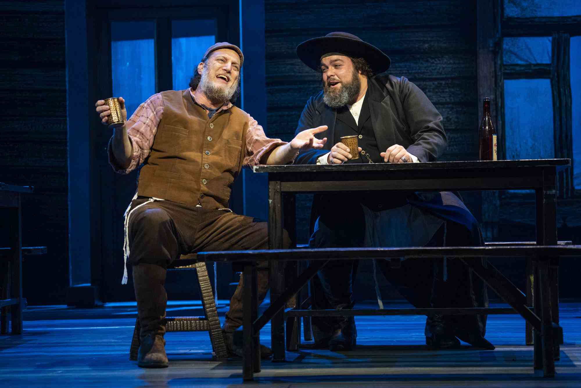 07 Production credit Joan Marcus Yehezkel Lazarov Tevye and Andrew Hendrick Lazar Wolf in the North American Tour of FIDDLER ON THE ROOF