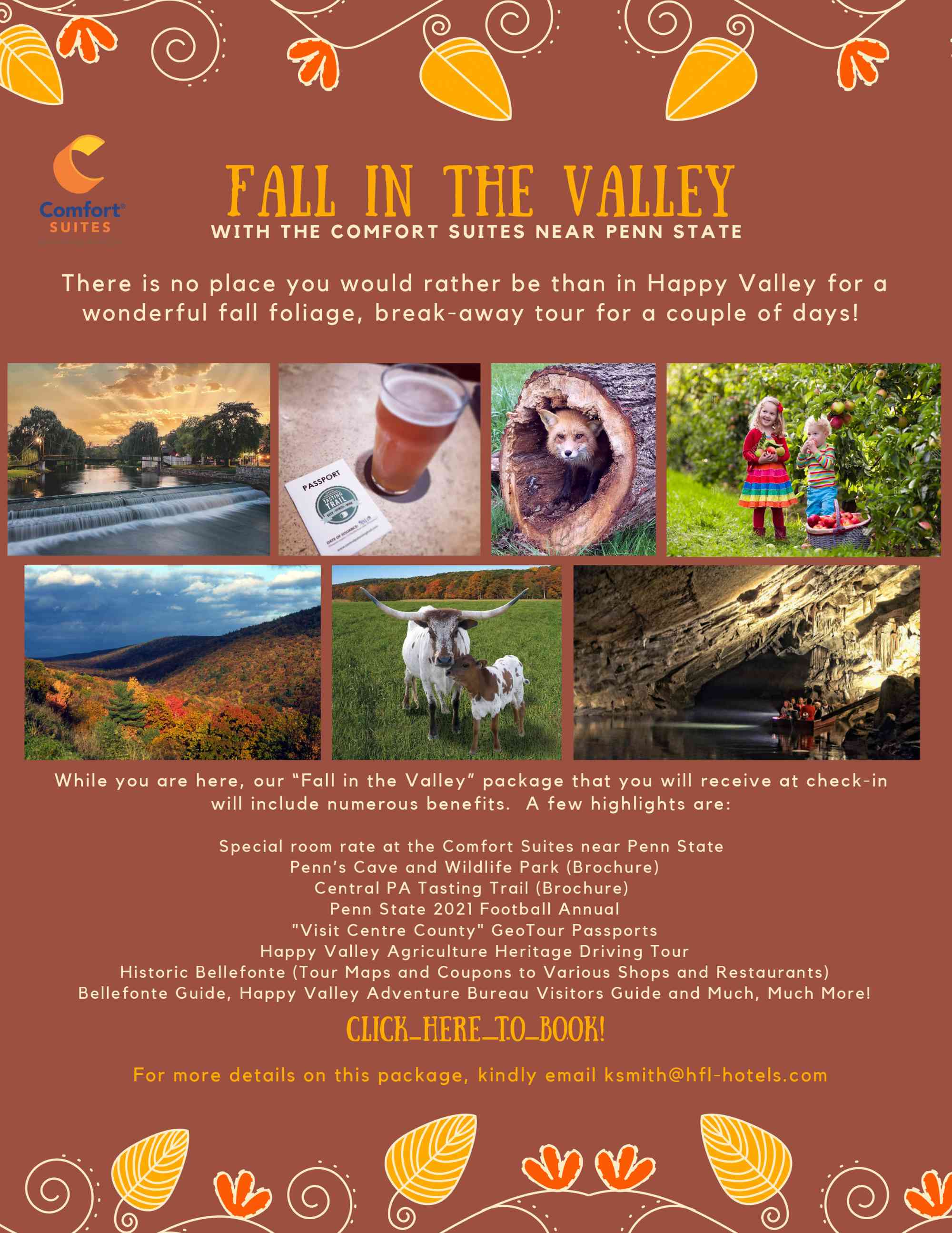 2021 Fall in the Valley Promotion Flyer Comfort Suites near Penn State