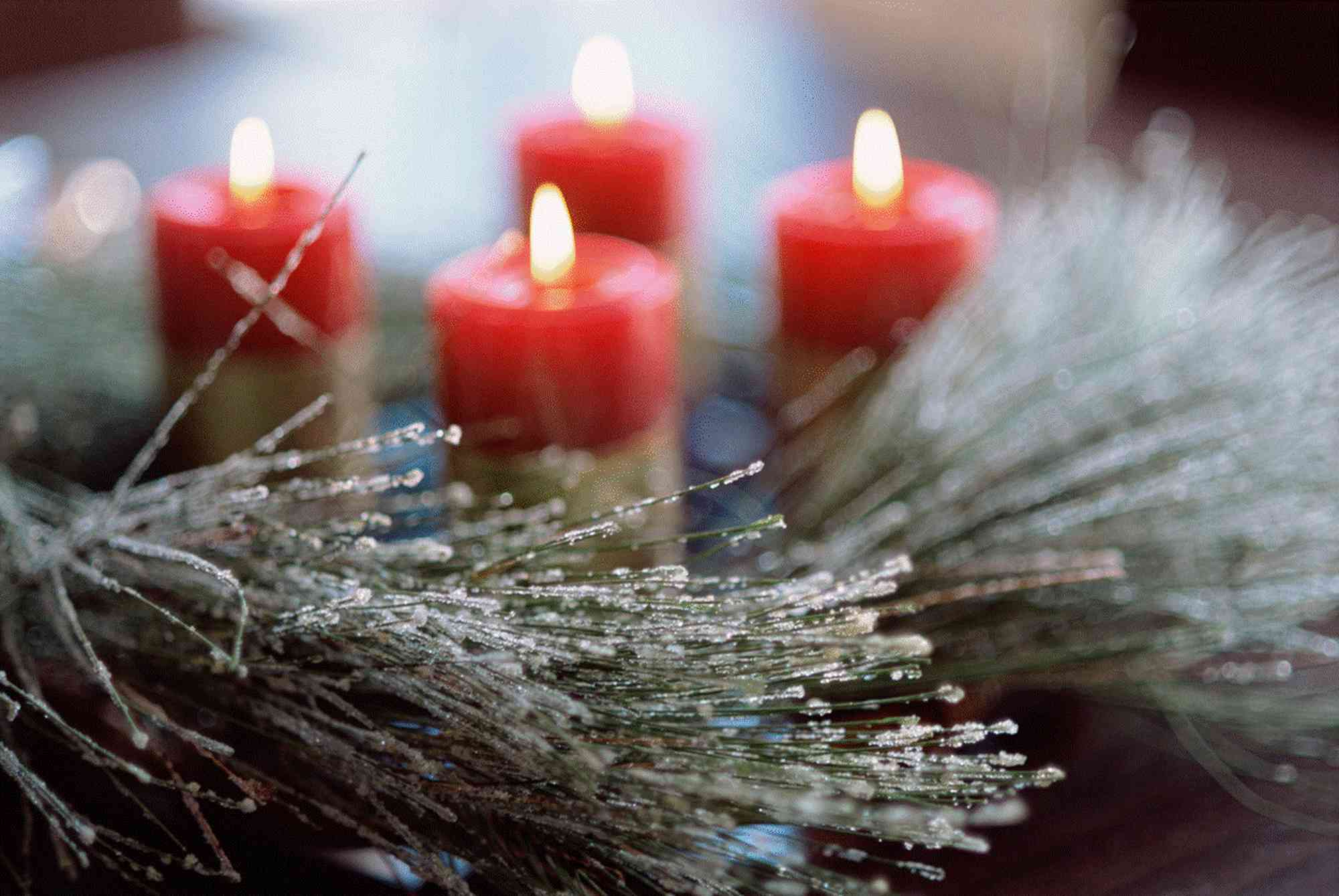 Candles and green