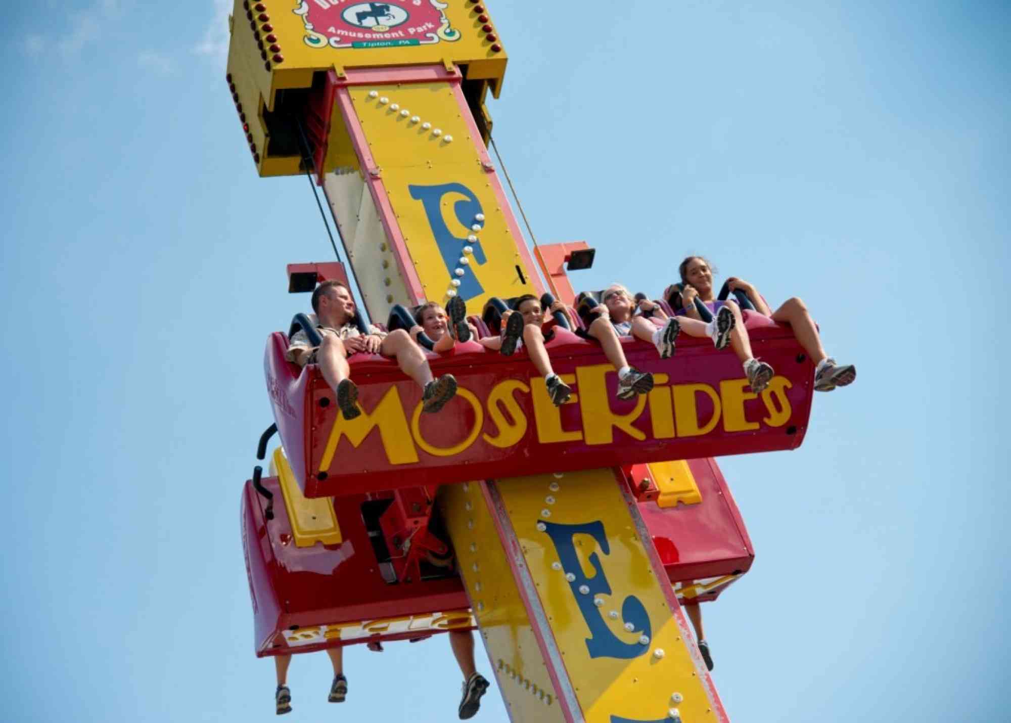 Free Fall Ride Close up Riders