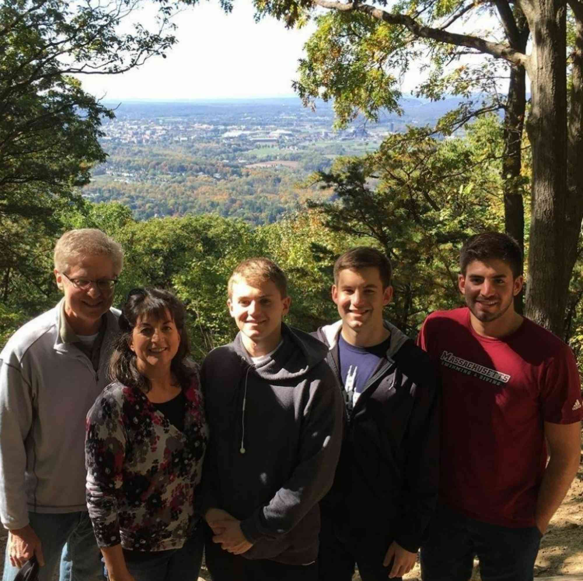 Greg Woodman with his wife Anita and sons Nate Brad and Joe