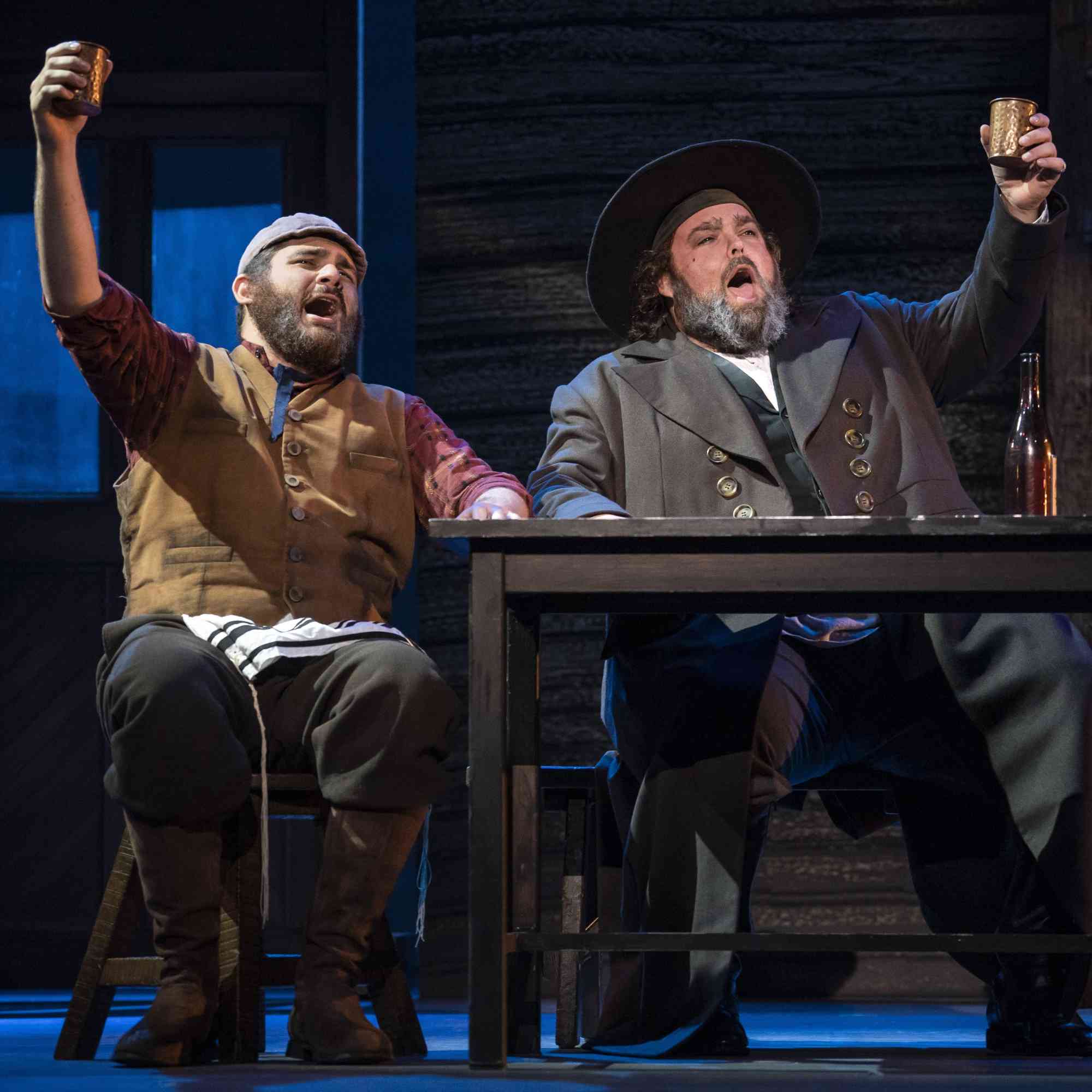 Jonathan Hashmonay Tevye and Andrew Hendrick Lazar Wolf in the North American Tour of FIDDLER ON THE ROOF Photo by Joan Marcus 0094r 0094r
