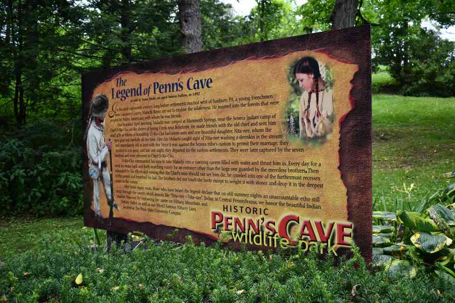 Penns Cave sign