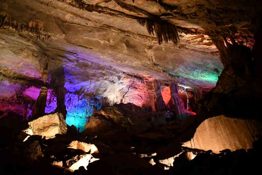 Penns Cave with lights