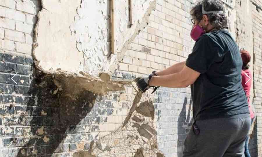 Kathy Working on Building