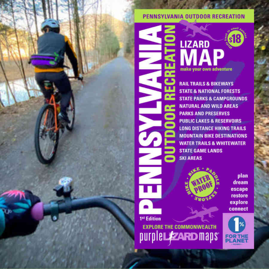 PA Outdoor Recreation Lizard Map Cover Image Rail Trail